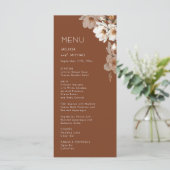 Ivoren Bloemen Terracotta Bruiloft Menu (Staand voorkant)