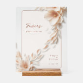 Ivoren bloemen vloeiende acryl bruiloft acryl bord (Voorkant)