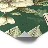 Ivoren Bloemengroen Smaragd Bruidsontvangst Poster (Hoek)