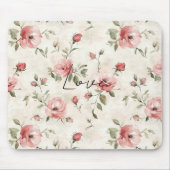 Ivoren Blush Rozen Bloemen Huwelijk Muismat (Voorkant)