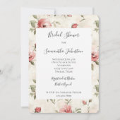 Ivoren Blush Rozen Bloemen Vrijgezellenfeest Kaart (Voorkant)