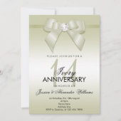 Ivoren Boog & Lint 14e trouwdag Kaart (Voorkant)