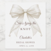 Ivoren boog parels trouwen Bruidsborrel Wijn Etiket (Enkel label)