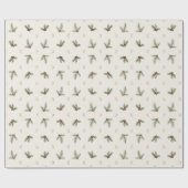 Ivoren botanisch kerstcadeaupapier cadeaupapier (Vlak)
