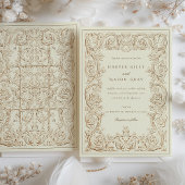  Ivoren Bruin  Trouwscrollwork Kaart