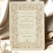  Ivoren Bruin  Trouwscrollwork Kaart