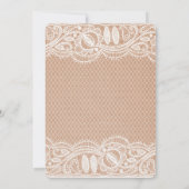  ivoren burlap eerste verjaardag kaart (Achterkant)