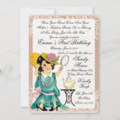  ivoren burlap eerste verjaardag kaart (Voorkant)