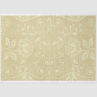  ivoren crème rustieke floral patterned kant tissuepapier