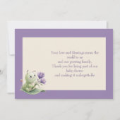 Ivoren Cute Rups Aangepaste Baby Shower Bedankkaart (Achterkant)