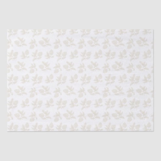 Ivoren dennentakjes met pinecones vakantie tissuepapier (Voorkant)