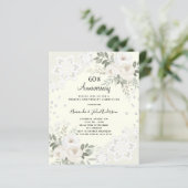 Ivoren diamant 60ste huwelijksverjaardag uitnodigi (Staand voorkant)