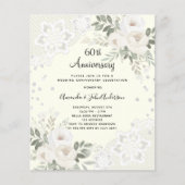 Ivoren diamant 60ste huwelijksverjaardag uitnodigi (Voorkant)