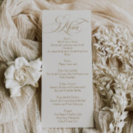 Ivoren eenvoudige elegante script bruiloft menu
