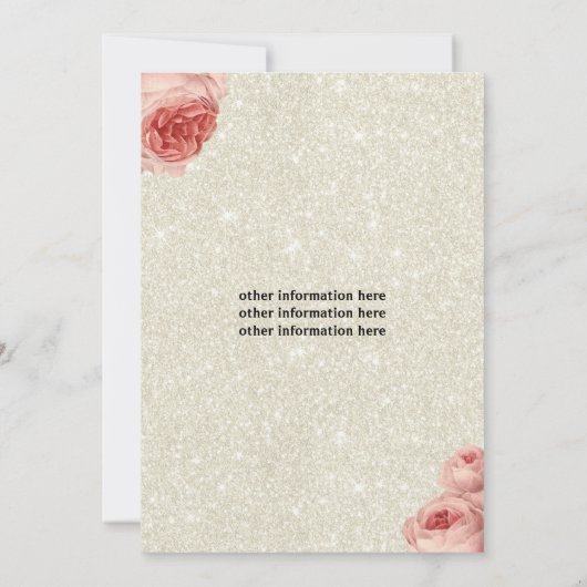 Ivoren Elegante Bloemrijke Gouden Medische Verplee Kaart (Achterkant)