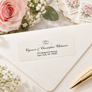 Ivoren Elegante Calligrafie Huwelijks Retouradres Etiket