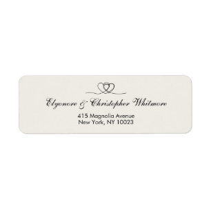 Ivoren Elegante Calligrafie Huwelijks Retouradres Etiket