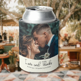 Ivoren Elegante Trouwliefde en Dank Foto Blikjeskoeler