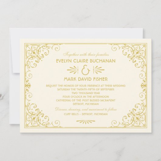  ivoren en gouden kunst kaart (Voorkant)