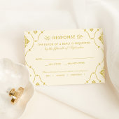  ivoren en gouden kunst RSVP kaartje