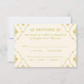  ivoren en gouden kunst RSVP kaartje (Voorkant)