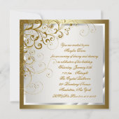 Ivoren en gouden verjaardag kaart (Achterkant)