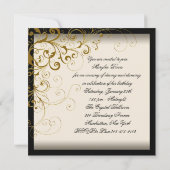 Ivoren en gouden verjaardagsfeestje kaart (Achterkant)