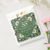 Ivoren Floral en Emerald Wedding Jubileum Favoriet Bedankzakje (Gezegeld)