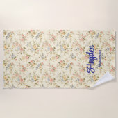 Ivoren gemengd boeket romantische bloemen bruiloft strandlaken (Voorkant)