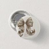 Ivoren gestreepte boog baby shower ronde button 3,2 cm (Voorkant /achterkant)