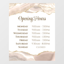 ivoren goud agaat openingstijden raamsticker