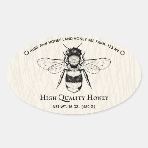 Ivoren honingpot Boho imker Ovale Sticker
