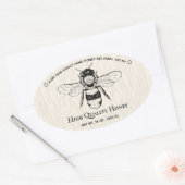 Ivoren honingpot Boho imker Ovale Sticker (Envelop)