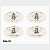 Ivoren honingpot Boho imker Ovale Sticker (Vel)