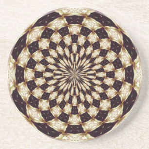 Ivoren Kaleidoscoop Bloem Mandala Decoratie Zandsteen Onderzetter
