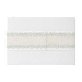 Ivoren kant en bloem bruiloft buik band uitnodigingen wikkel (Achterkant Voorbeeld)