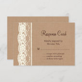 ivoren kant en middelmatige overlapping RSVP (Voorkant / Achterkant)