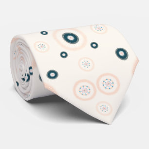 Ivoren kleur met Small Mandala cirkel patroon Stropdas