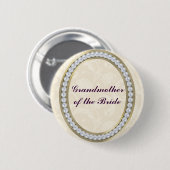 Ivoren knop met parels Oma van de bruid Ronde Button 5,7 Cm (Voorkant /achterkant)