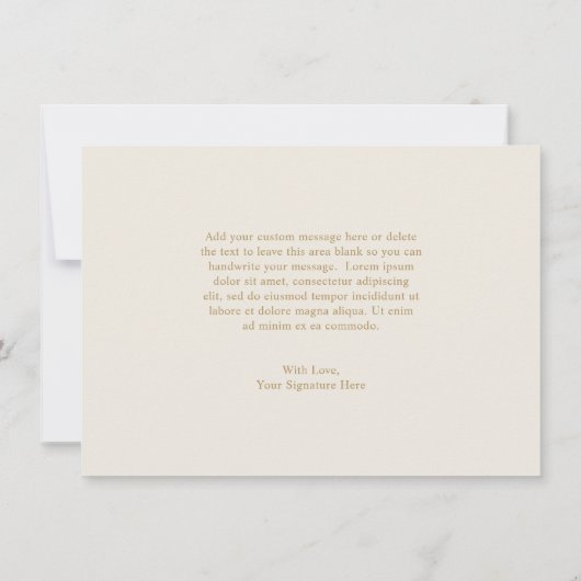 Ivoren lijn kunst Bloemen Elegante bruiloft Bedankkaart (Achterkant)