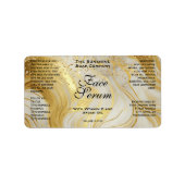 Ivoren marmer & gouden glitters druppelfles etiket (Voorkant)