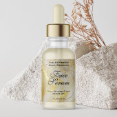 Ivoren marmer & gouden glitters druppelfles etiket