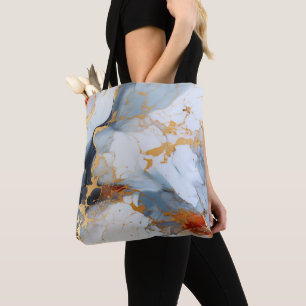 Ivoren marmer met gouden en roest aders tote bag