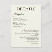 Ivoren Minimalistische Boho Script Trouwdetails Informatiekaartje (Voorkant)