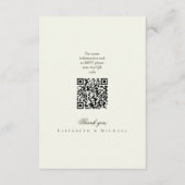 Ivoren Minimalistische Boho Script Trouwdetails Informatiekaartje (Achterkant)