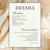 Ivoren Minimalistische Boho Script Trouwdetails Informatiekaartje