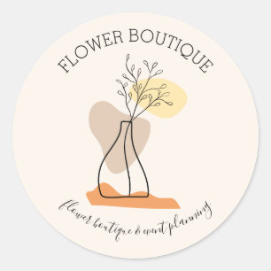 Ivoren minimalistische keramische vorm bloempot va ronde sticker