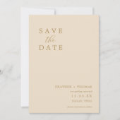 Ivoren Moderne Trouwfoto Save The Dates Kaart (Voorkant)