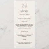 Ivoren monogram slinger klassiek huwelijksdiner menu (Voorkant)