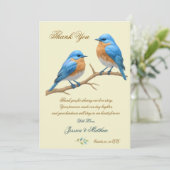 Ivoren pastel houdt van vogels Romantische Bluebir Bedankkaart (Staand voorkant)